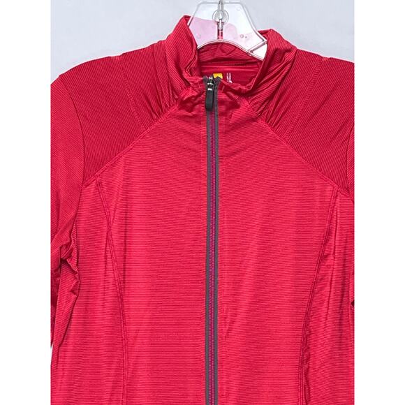 Lole Women's Size Medium Red Zip Front Long Sleeve Lightweight Jacket Athleisure - Picture 8 of 8